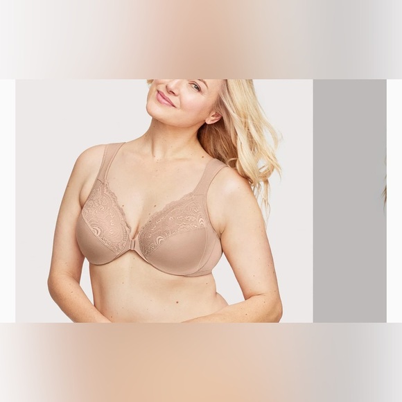 Glamorise Other - Glamorise Women's Brown Floral Plus Size
(FRONT-CLOSE) Size 40G